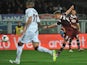 Ciro Immobile of Torino FC scored his third goal during the Serie A match between Torino FC and AS Livorno Calcio at Stadio Olimpico di Torino on March 22, 2014