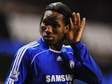 Didier Drogba celebrates scoring for Chelsea against Tottenham Hotspur on March 19, 2008.