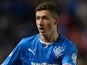 Fraser Aird of Rangers reacts during the The William Hill Scottish Cup Third Round match between Rangers and Airdrieonians at Ibrox Stadium on November 1, 2013