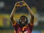 AS Roma's forward of Ivory Coast Gervinho celebrates after scoring during the Italian Serie A football match Chievo vs AS Roma on March 22, 2014 