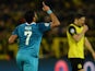 Hulk celebrates after scoring 1-0 during the last 16 second-leg UEFA Champions League football match Borussia Dortmund vs Zenit St Petersburg on March 19, 2014