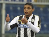 Luis Muriel of Udinese Calcio celebrates his goal during the Serie A match between Genoa CFC and Udinese Calcio at Stadio Luigi Ferraris on February 16, 2014
