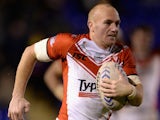 Luke Walsh of St Helens in action during the Super League match between Warrington Wolves and St Helens at The Halliwell Jones Stadium on February 13, 2014