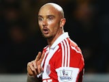 Stephen Ireland of Stoke City reacts after having a goal ruled out for offside during the Barclays Premier League match against Hull City on December 14, 2013