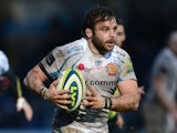 Chris Whitehead of Exeter Chiefs in action during the LV= Cup match between Worcester Warriors and Exeter Chiefs at the Sixways Stadium on February 1, 2014