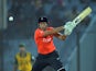 England batsman Alex Hales plays a shot during the ICC World Twenty20 tournament cricket match between England and South Africaat The Zahur Ahmed Chowdhury Stadium in Chittagong on March 29, 2014