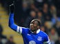 Romelu Lukaku of Everton celebrates scoring their second goal during the Barclays Premier League match between Newcastle United and Everton at St James' Park on March 25, 2014