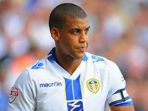 Lee Peltier of Leeds in action during the Sky Bet Championship match between Leeds United and Brighton & Hove Albion at Elland Road on August 03, 2013
