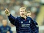 Paul Scholes celebrates scoring for Manchester United against Bradford City on March 25, 2000.