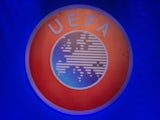 UEFA logo photographed on May 24, 2013