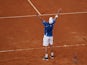 Andreas Seppi of Italy celebrates match point during the fifth and decisive rubber against James Ward of Great Britain during day three of the Davis Cup World Group Quarter Final match between Italy and Great Britain at Tennis Club Napoli on April 6, 2014