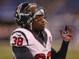 Danieal Manning of the Houston Texans participates in warm-ups before a game against the Indianapolis Colts at Lucas Oil Stadium on December 30, 2012