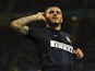 Mauro Emanuel Icardi of FC Internazionale Milano celebrates after scoring the opening goal during the Serie A match between FC Internazionale Milano and Bologna FC at San Siro Stadium on April 5, 2014