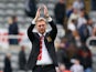 David Moyes manager of Manchester United applauds the fans during the Barclays Premier League match between Newcastle United and Manchester United at St James' Park on April 5, 2014