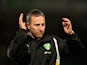 Coach Neil Adams of Norwich City celebrates victory after the FA Youth Cup Final First Leg match between Norwich City and Chelsea at Carrow Road on April 29, 2013