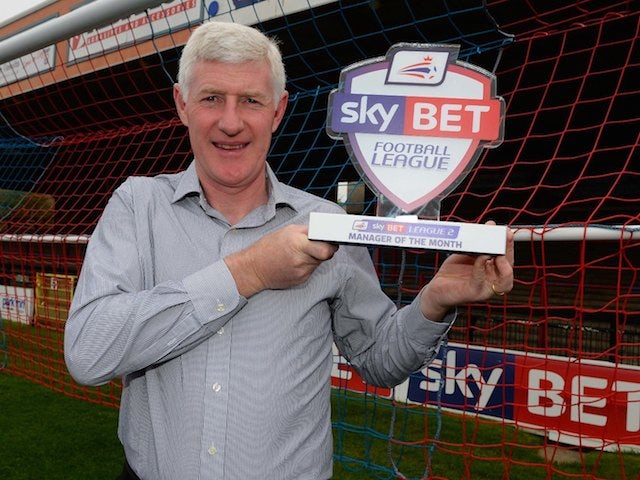 York manager Nigel Worthington with his Manager of the Month award on April 3, 2014