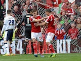 Jamie Paterson of Nottingham Forest celebrates scoring their first goal during the Sky Bet Championship match between Nottingham Forest and Millwall at City Ground on April 05, 2014