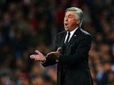Carlo Ancelotti, coach of Real Madrid reacts during the UEFA Champions League Quarter Final first leg match between Real Madrid and Borussia Dortmund at Estadio Santiago Bernabeu on April 2, 2014