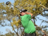 Steven Bowditch tees off on the 17th during the Final Round of the Valero Texas Open at TPC San Antonio AT&T Oaks Course on March 30, 2014