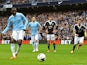 Yaya Toure of Manchester City scores the opening goal from the penalty spot during the Barclays Premier League match against Southampton on April 5, 2014