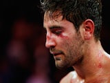 Frank Buglioni looks dejected after being defeated by Sergey Khomitsky during their WBO European Super-Middleweight Championship bout at The Copper Box on April 12, 2014