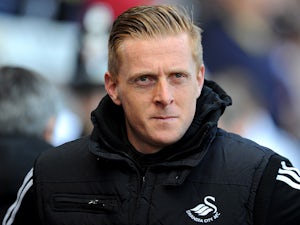 Swansea manager Garry Monk prior to kick-off against Chelsea in the Premier League match on April 13, 2014