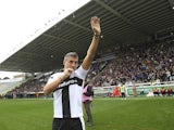 Hernan Crespo salutes the crowd before the 100 Years Anniversary match in Parma on October 13, 2013