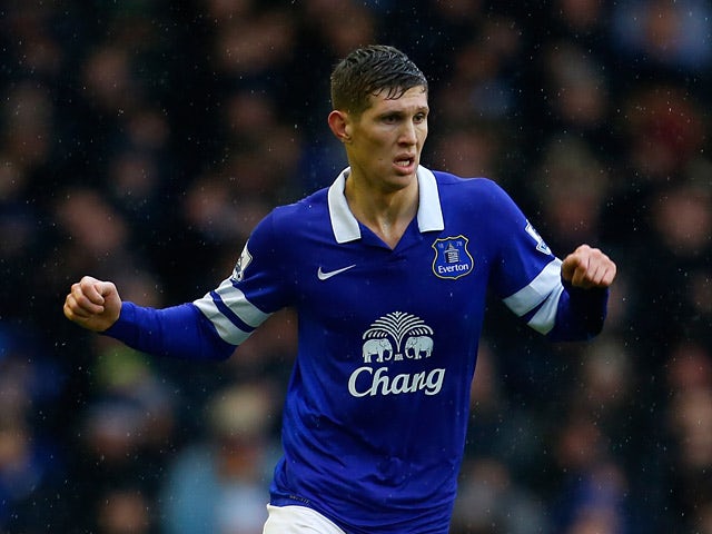 Everton's John Stones in action against Aston Villa during their Premier League match on February 1, 2014