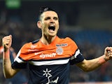 Montpellier's French midfielder Remy Cabella celebrates after scoring a goal on April 11, 2014