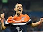Montpellier's French midfielder Remy Cabella celebrates after scoring a goal on April 11, 2014