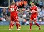 Jamaal Lascelles of Nottingham Forest celebrates scoring Forest's 1st goal during the Sky Bet Championship match between Queens Park Rangers and Nottingham Forest at Loftus Road on April 12, 2014