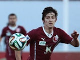 Rubin Kazan's Sardar Azmoun in action against Rostov during the Russian Premier League match on March 30, 2014