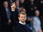 Tottenham Hotspur's manager Tim Sherwood points to the fans at the final whistle during the English Premier League football match between West Bromwich Albion and Tottenham Hotspur at The Hawthorns in West Bromwich on April 12, 2014.