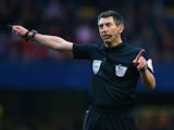 Referee Lee Probert during the Barclays Premier League match between Chelsea and Stoke City at Stamford Bridge on April 5, 2014