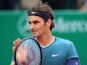 Roger Federer celebrates his win over Radek Stepanek in the Monte Carlo Masters second round on April 16, 2014