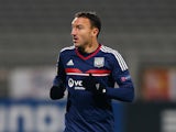 Steed Malbranque of Olympique Lyonnais in action during the UEFA Europa League Group I match between Olympique Lyonnais and Real Betis Balompie at Stade de Gerland on November 28, 2013