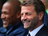 Tim Sherwood manager of Tottenham Hotspur smiles during the Barclays Premier League match between Tottenham Hotspur and Fulham at White Hart Lane on April 19, 2014