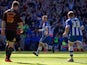 Callum McManaman of Wigan Athletic celebrates scoring his team's third goal during the Sky Bet Championship match between Wigan Athletic and Reading at DW Stadium on April 18, 2014