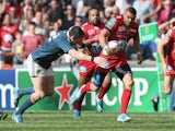 Bryan Habana of Toulon breaks with the ball during the Heineken Cup semi final match between Toulon and Munster at the Stade Velodrome on April 27, 2014