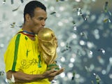 Brazil full-back Cafu lifts the World Cup on June 30, 2002.