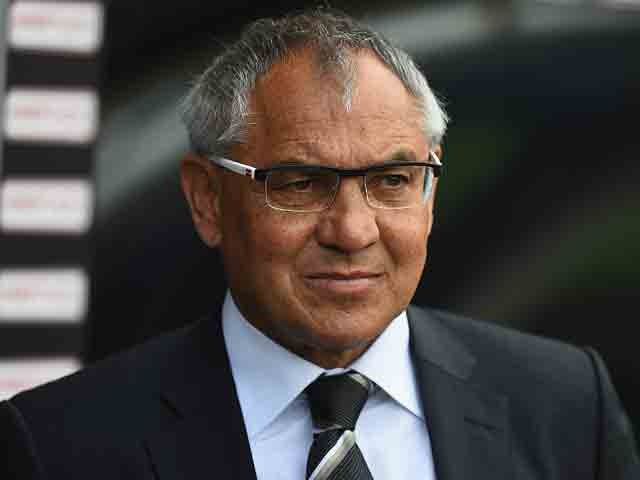 Fulham manager Felix Magath prior to kick-off against Hull in the Premier League match on April 26, 2014 