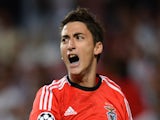 Filip Djuricic of SL Benfica celebrates scoring the opening goal of the match during the UEFA Champions League group stage match on September 17, 2013