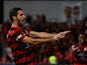 Western Sydney's Iacopo La Rocca celebrates after scoring his team's second goal against Central Coast Mariners in the A-League semi-final match on April 26, 2014