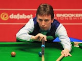 Ken Doherty of Ireland in action against Stuart Bingham of England during day one of the The Dafabet World Snooker Championship at Crucible Theatre on April 19, 2014
