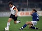 Lothar Matthaus in action for Germany against Italy on March 25, 1992.
