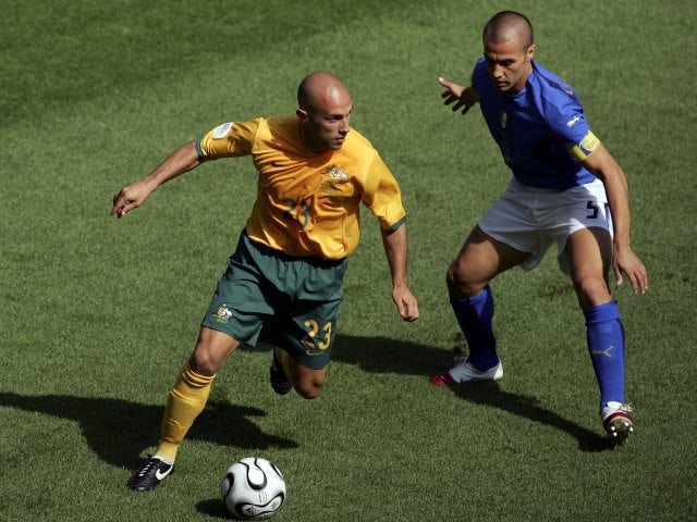 Mark Bresciano in action for Australia against Italy on June 26, 2006.