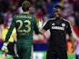 Chelsea's Mark Schwarzer and John Mikel Obi clasp hands at the end of the Champions League semi-final first leg match on April 22, 2014