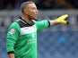 Paddy Kenny of Leeds United gestures during the Sky Bet Championship match between Leeds United and Sheffield Wednesday at Elland Road on August 17, 2013