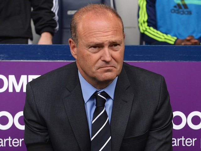West Brom head coach Pepe Mel looks on prior to kick-off in the Premier League match against West Ham on April 26, 2014
