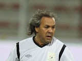 Retired Algerian footballer Rabah Madjer in action during a charity match on November 08, 2011.